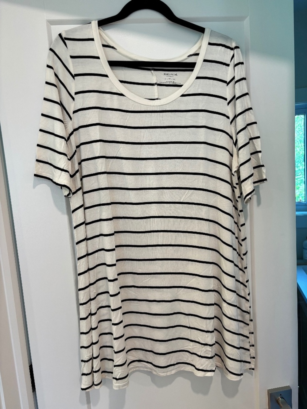 Motherhood Maternity Striped Swing Top Tee Black Cream Size XL